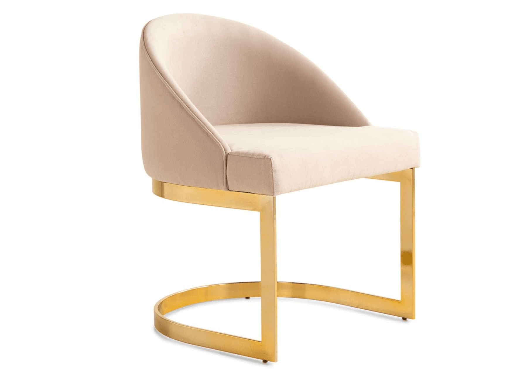 Conjunto de Jantar Mesa Eldorado e 8 Poltronas Sofya em Aço Inox Dourado Gold