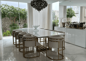 Conjunto de Jantar Mesa Conde e 10 Poltronas Charme