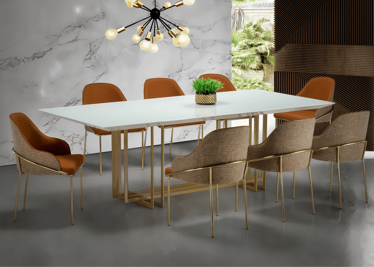 Conjunto de Jantar Mesa Conde e 8 Cadeiras Onda