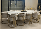 Conjunto de Jantar Mesa Gregori e 10 Poltronas Charme