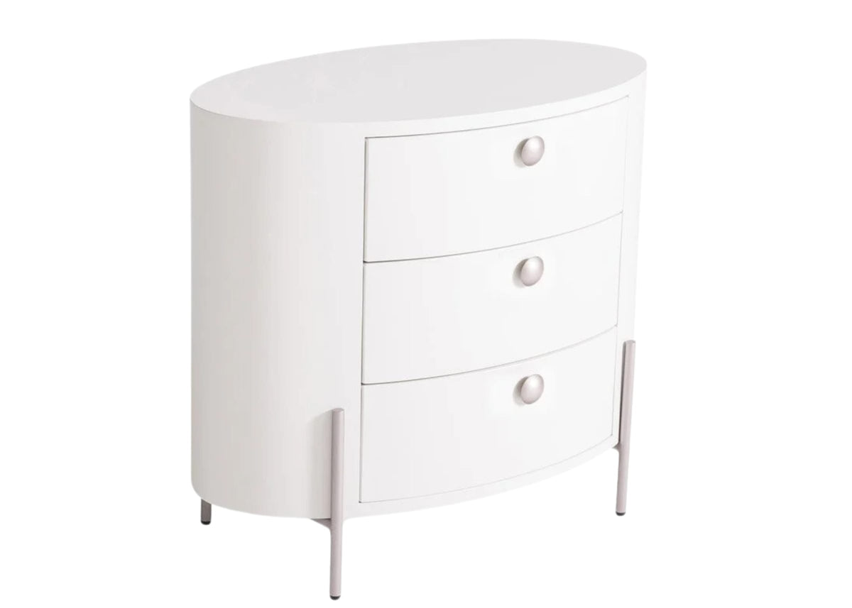 Mesa de Cabeceira Oval Leka