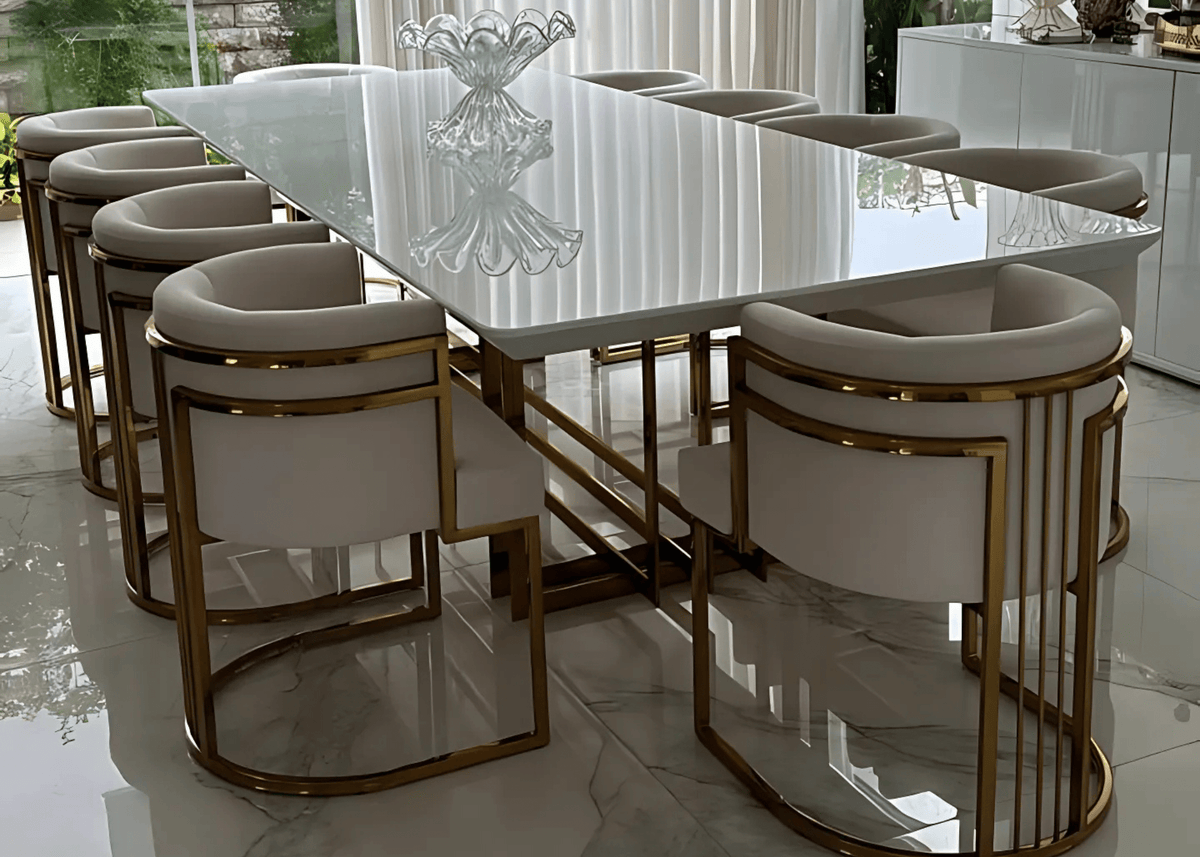 Conjunto de Jantar Mesa Conde e 10 Poltronas Charme