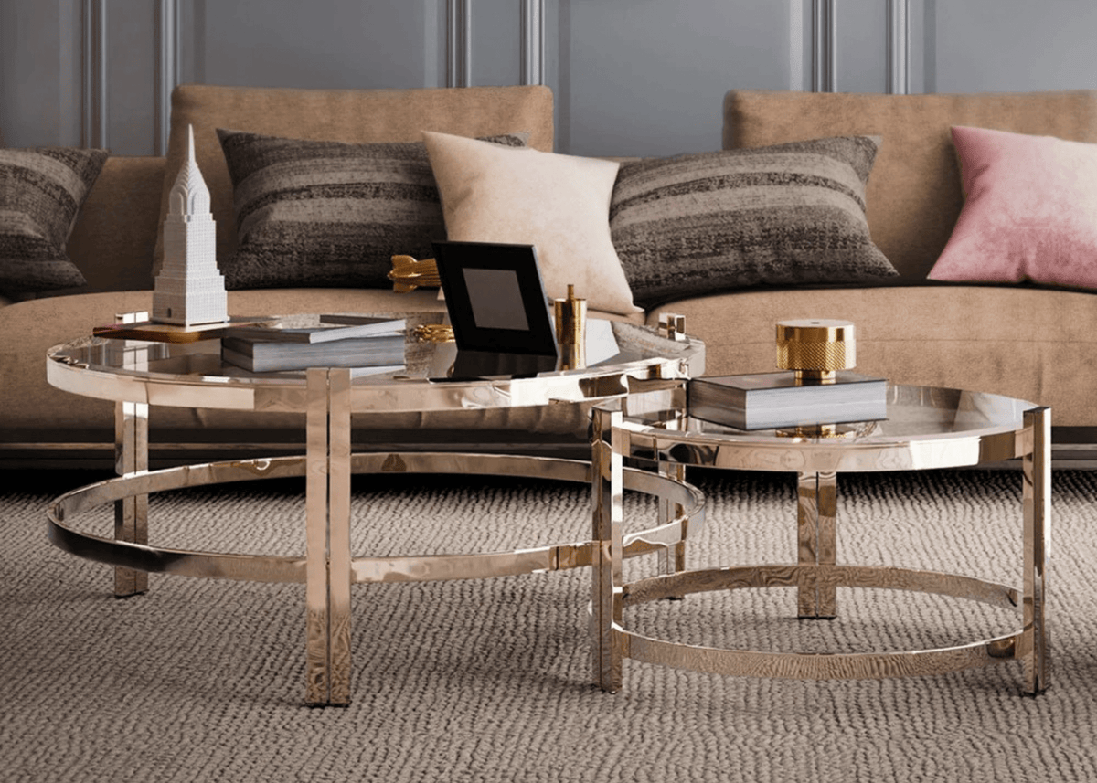 Conjunto Mesas de Centro Redonda Veneza Slim